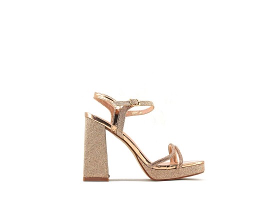 Sandalia Tacón Fiesta Brillo